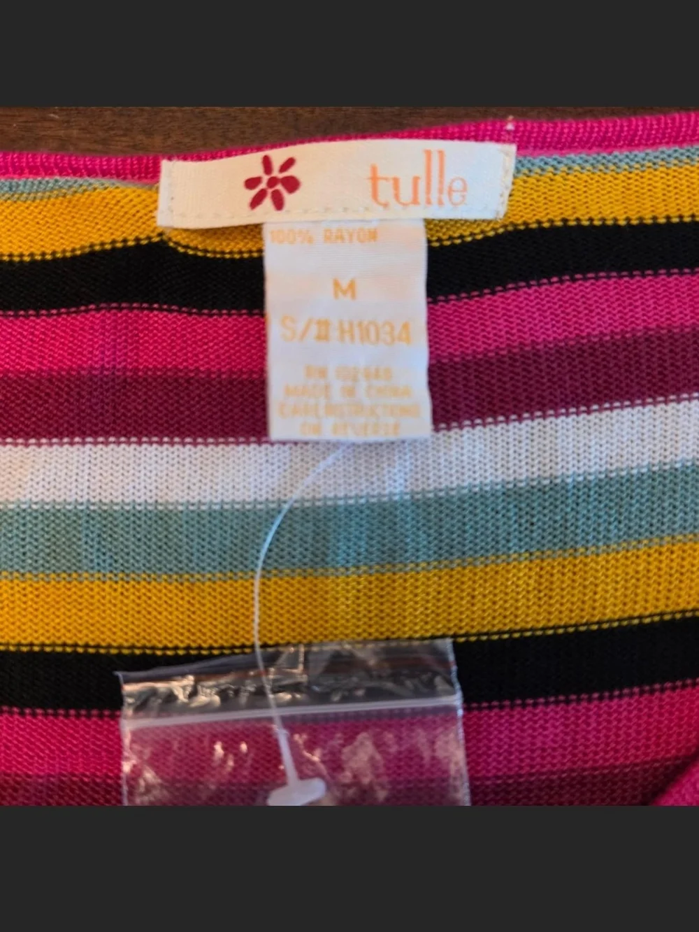 Tulle Anthropologie Striped Cropped Cardigan Sweater Multi-Color V-Neck Boho